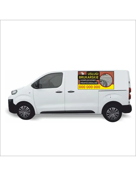 Reklama Naklejka na samochód 0,5 m2 USŁUGI BRUKARSKIE