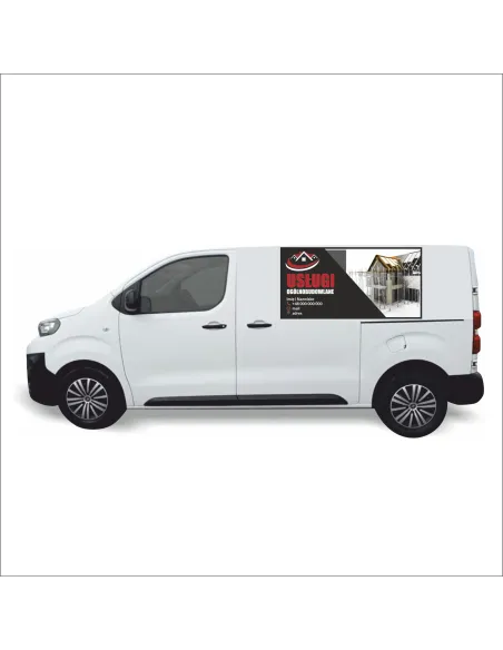 Reklama Naklejka na samochód 0,5 m2 RÓŻNE USŁUGI BUDOWLANE