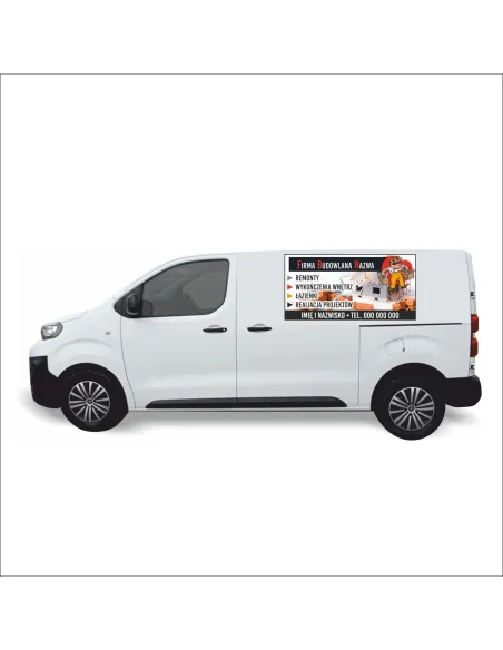Reklama Naklejka na samochód 0,5 m2 FIRMA BUDOWLANA