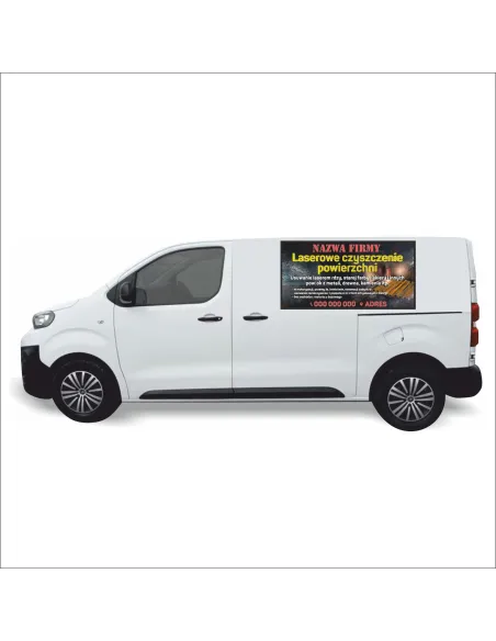 Reklama Naklejka na samochód 0,5 m2 LASEROWE CZYSZCZENIE POWIERZCHNI