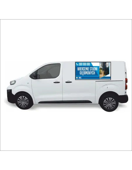 Reklama Naklejka na samochód 0,5 m2 WIERCENIE STUDNI