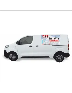 Reklama Naklejka na samochód 0,5 m2 SERWIS OKNA I DRZWI