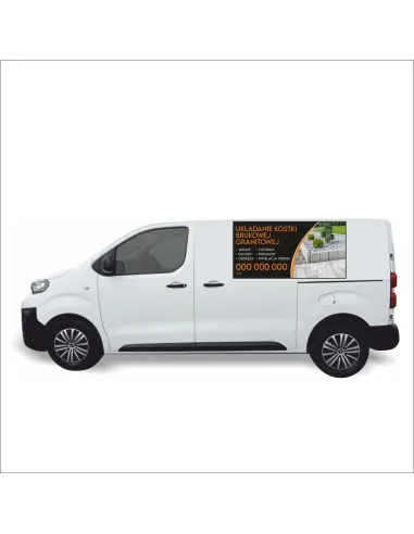 Reklama Naklejka na samochód 0,5 m2 UKŁADANIE KOSTKI BRUKOWEJ