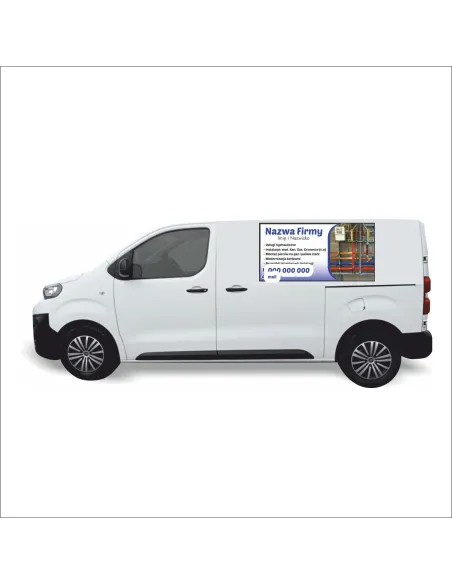 Reklama Naklejka na samochód 0,5 m2 USŁUGI HYDRAULICZNE