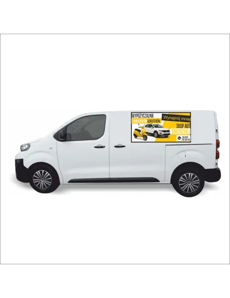 Reklama Naklejka na samochód 0,5 m2 WYPOŻYCZALNIA