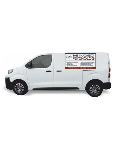 Reklama Naklejka na samochód 0,5 m2 USŁUGI PSYCHOLOGICZNE
