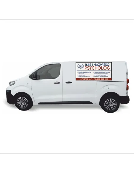 Reklama Naklejka na samochód 0,5 m2 USŁUGI PSYCHOLOGICZNE