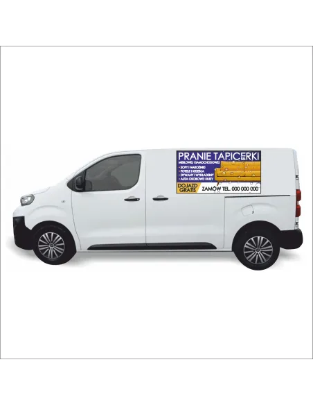 Reklama Naklejka na samochód 0,5 m2 PRANIE TAPICERKI