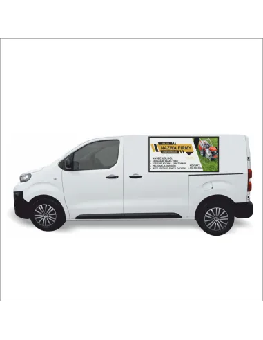 Reklama Naklejka na samochód 0,5 m2 USŁUGI OGRODNICZE