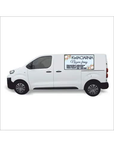Reklama Naklejka na samochód 0,5 m2 LOKAL KWIECIARNIA
