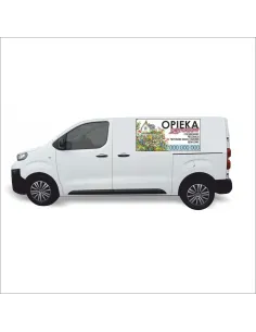 Reklama Naklejka na samochód 0,5 m2 OPIEKA OGRODÓW