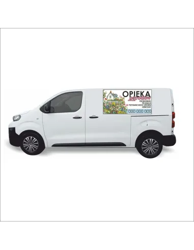 Reklama Naklejka na samochód 0,5 m2 OPIEKA OGRODÓW