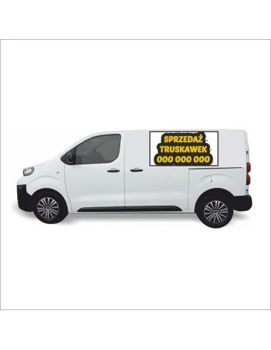 Reklama Naklejka na samochód 0,5 m2 SPRZEDAŻ TRUSKAWEK