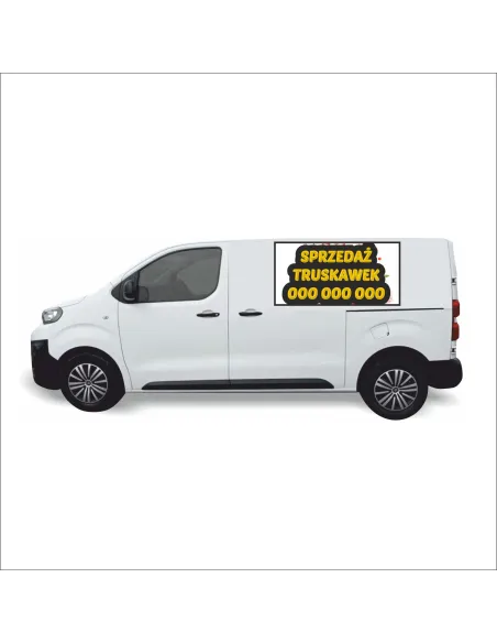 Reklama Naklejka na samochód 0,5 m2 SPRZEDAŻ TRUSKAWEK