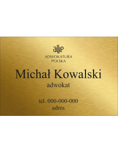 Tabliczka Kancelaria Adwokacka Grawerowana | Personalizowany Szyld