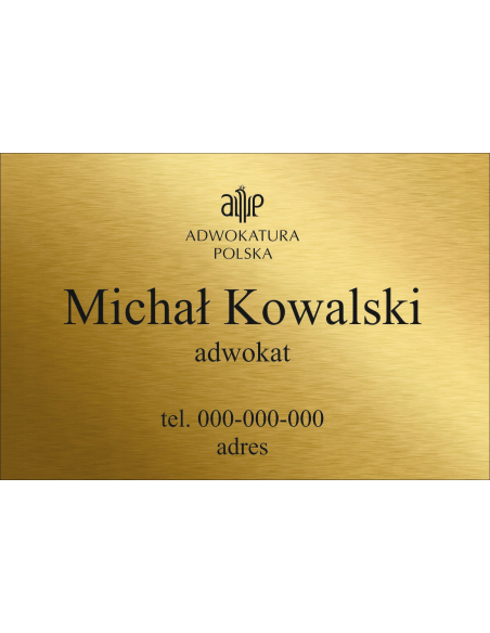 Tabliczka Kancelaria Adwokacka Grawerowana | Personalizowany Szyld