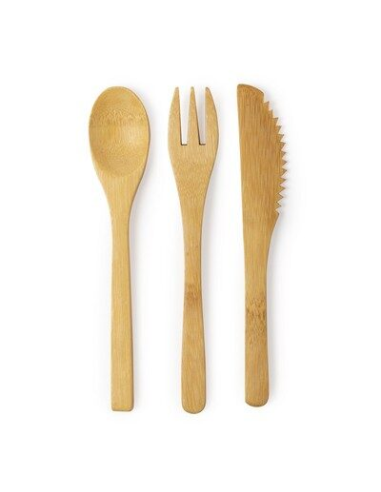 BAMBUSOWE SZTUĆCE  REKLAMOWA z nadrukiem UV LOGO 25  szt