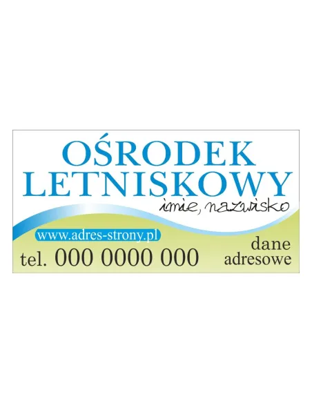 Baner reklamowy gotowe wzory banerów - Ośrodek letniskowy