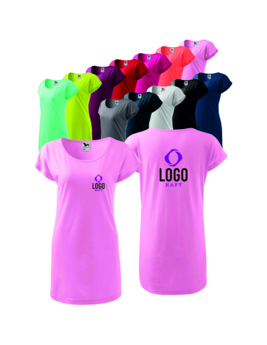 KOSZULKA/SUKIENKA DAMSKA Z WŁASNYM HAFTEM NADRUKIEM LOGO HAFT KOMPUTEROWY