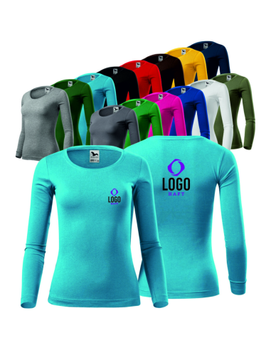 KOSZULKA DAMSKA FIRMOWA Z WŁASNYM HAFTEM NADRUKIEM LOGO 5 SZTUK