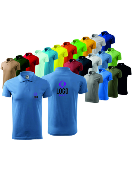 KOSZULKA POLO MĘSKA T-shirt Z NADRUKIEM HAFTEM LOGO