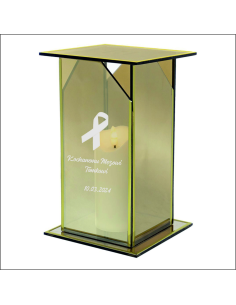 Ekskluzywny lustrzany szklany znicz PERSONALIZOWANY GRAWEROWANY dla MĘŻA