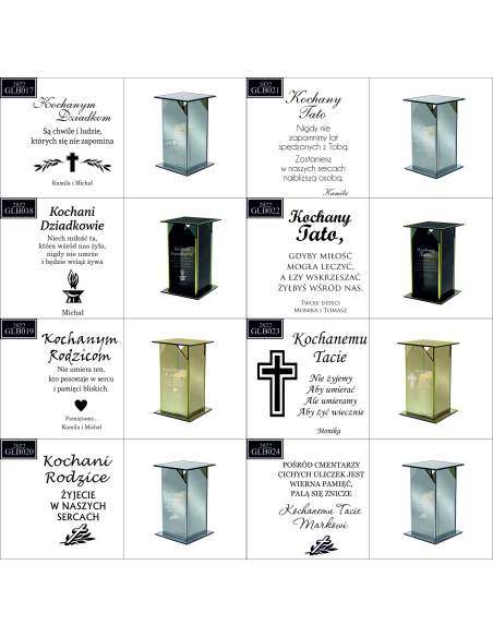 Ekskluzywny lustrzany szklany znicz PERSONALIZOWANY GRAWEROWANY dla MĘŻA