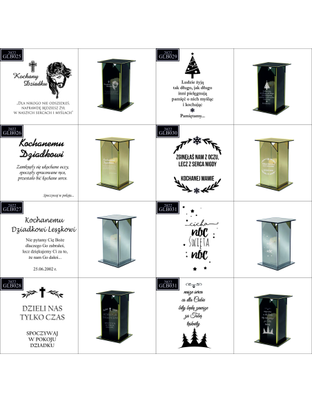 Ekskluzywny lustrzany szklany znicz PERSONALIZOWANY GRAWEROWANY dla MĘŻA