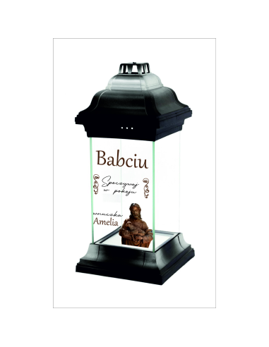 Personalizowany ZNICZ kapliczka DLA BABCI NAPIS Z DEDYKACJĄ NADRUK UV