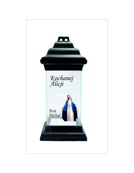 Personalizowany ZNICZ kapliczka DLA SIOSTRY NAPIS Z DEDYKACJĄ NADRUK UV