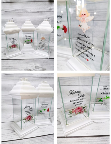 Personalizowany ZNICZ kapliczka DLA BABCI NAPIS Z DEDYKACJĄ NADRUK UV