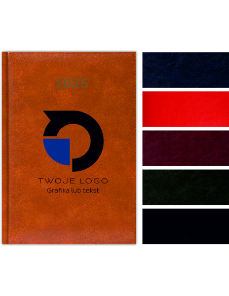 Kalendarz A5 2025 TYGODNIOWY TERMINARZ FIRMOWY LOGO NAZWA FIRMY 50 szt