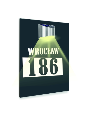 antracyt TABLICZKA podświetlana ADRESOWA numer domu aluminiowa dibond 40x30