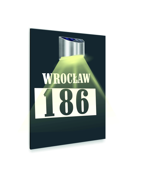 antracyt TABLICZKA podświetlana ADRESOWA numer domu aluminiowa dibond 40x30