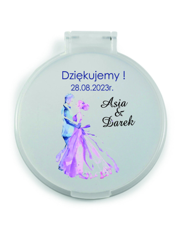 LUSTERKO z imionami podziękowania dla gości na ŚLUB z nadrukiem UV