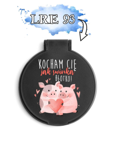 LUSTERKO kieszonkowe okrągłe na WALENTYNKI prezent personalizowany
