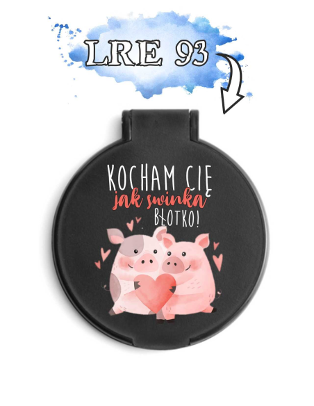 LUSTERKO kieszonkowe okrągłe na WALENTYNKI prezent personalizowany