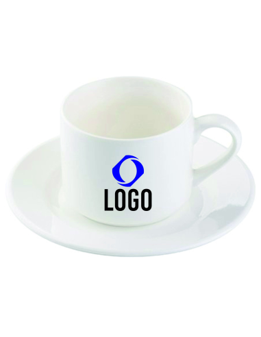 Filiżanka 170 ml z talerzykiem z nadrukiem TWOJE LOGO NAPIS gadżet firmowy