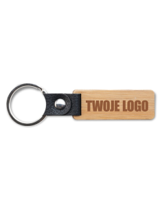 Brelok bambusowy reklamowy gadżet TWOJE LOGO GRAFIKA grawerowany 50 sztuk