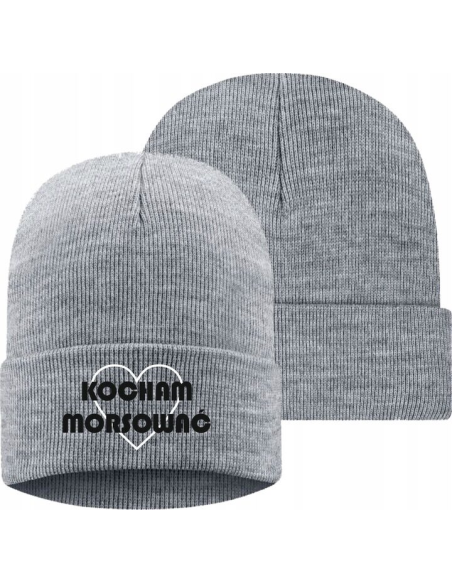 Czapka zimowa TWÓJ WŁASNY HAFT LOGO NAPIS GRAFIKA KOCHAM MORSOWAĆ