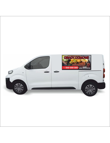 Reklama Naklejka na samochód 0,5 m2 OBIADY DOMOWE