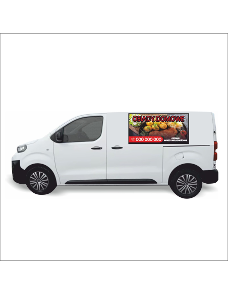 Reklama Naklejka na samochód 0,5 m2 OBIADY DOMOWE