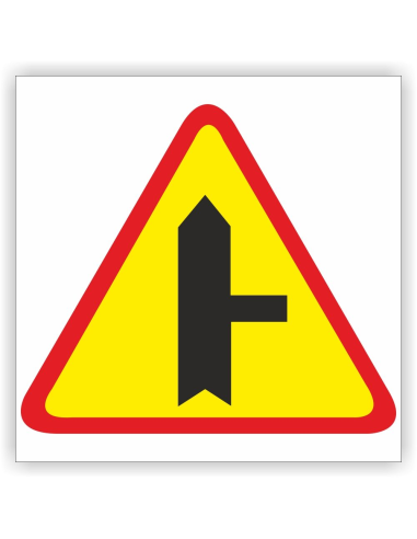 Znak drogowy Tablica informacyjna A-6b skrzyżowanie  z drogą podporzątkowaną występującą po prawej stronie 30x30 cm