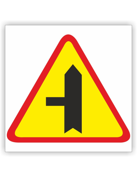 Znak drogowy Tablica informacyjna A-6c skrzyżowanie  z drogą podporzątkowaną występującą po lewej stronie 30x30 cm