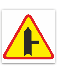 Znak drogowy Tablica informacyjna A-6b skrzyżowanie  z drogą podporzątkowaną występującą po prawej stronie 40x40 cm