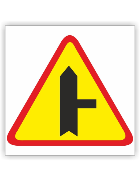 Znak drogowy Tablica informacyjna A-6b skrzyżowanie  z drogą podporzątkowaną występującą po prawej stronie 60x60 cm