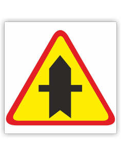 Znak drogowy Tablica informacyjna A-6a skrzyżowanie  z drogą podporzątkowaną występującą po obu stronach 60x60 cm