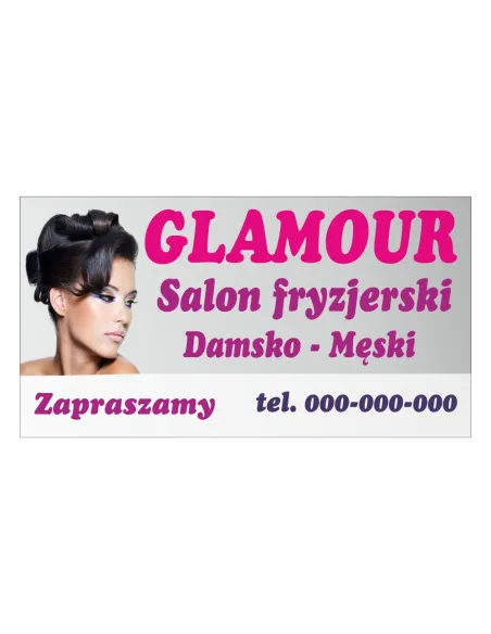 Baner reklamowy gotowe wzory banerów - Salon fryzjerski damsko - męski