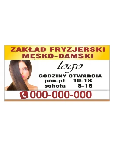 Baner reklamowy gotowe wzory banerów - Zakład fryzjerski męsko - damski