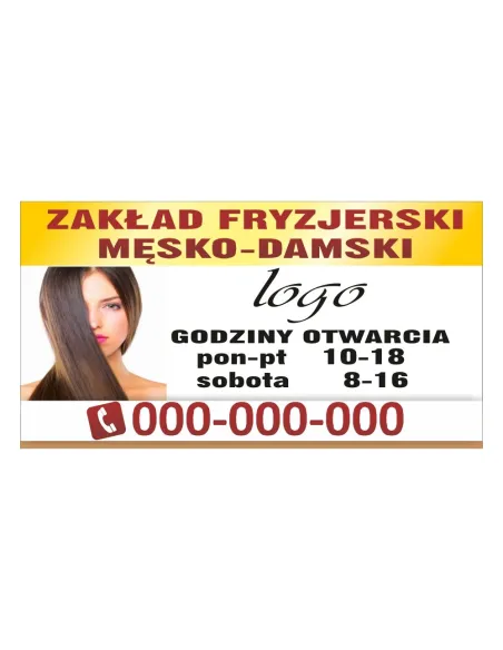 Baner reklamowy gotowe wzory banerów - Zakład fryzjerski męsko - damski